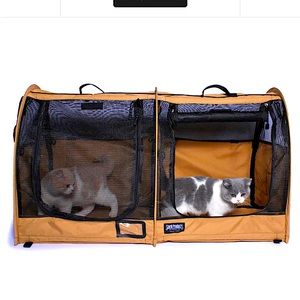 EUC- Sturdi Products Pop-Up Pet Kennel- Car-Go Double, Small, Black w/Carry Bag